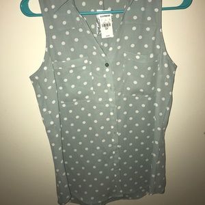 Button up mint green blouse